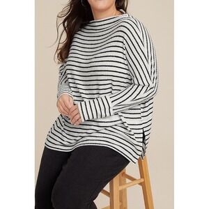 Maurices Sylvan Tunic Top Women Plus Size 2X Striped Long Sleeve Soft Strechy